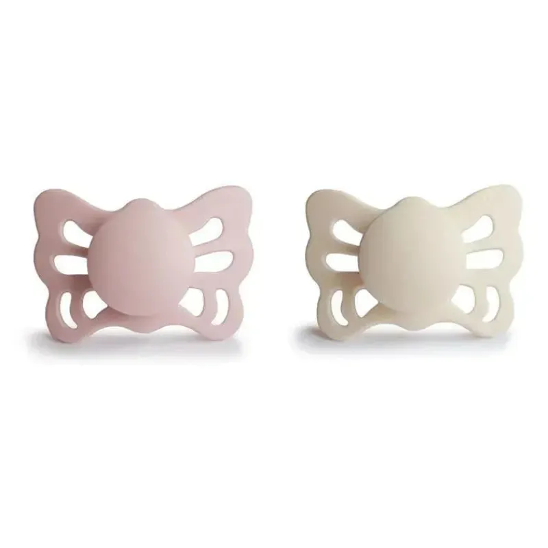 mushie__chupeta_anatmica__SKUUCxFcnCa_0.webp Mushie - Chupeta Anatômica de Silicone Borboleta Creme/Blush 2Pk, 0/6M New