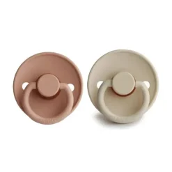 Mushie - chupeta de borracha natural Frigg 2 unidades, arenito e ouro rosa, 0/6M Sale
