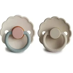 Mushie - chupeta de borracha natural 2Pk Frigg Daisy, arenito e algodão doce, 0/6M Online