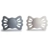 Mushie - chupeta de silicone simétrica Lucky 2Pk, 6/18M, cinza ótimo/cinza prateado New
