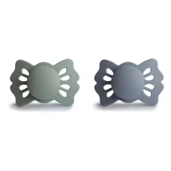 Mushie - chupeta de silicone simétrica 2Pk Sage/Great Grey Lucky, 0/6M Hot