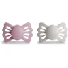 Mushie - chupeta de silicone simétrica Lucky 2Pk, 6/18M, prímula/cinza prateado Hot