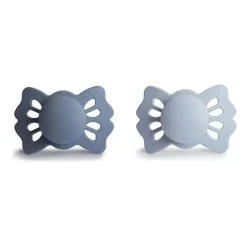 Mushie - Chupeta de silicone simétrica da sorte azul ardósia/pó 2Pk, 0/6M Sale