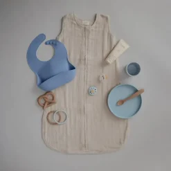 Mushie - Classic Silicone Suction Plate, Powder Blue Clearance