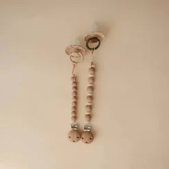 Mushie - Clipe de chupeta de bebê 100% silicone sem BPA, Hera Faux Wood Discount