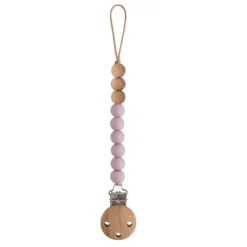 Mushie - clipe de chupeta de silicone Eva, malva New
