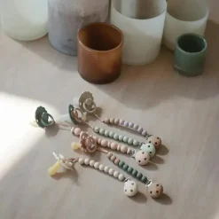 Mushie - Clipe de chupeta de bebê 100% silicone sem BPA, Eva Ash Fashion