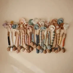 Mushie - Clipe de chupeta de bebê 100% silicone sem BPA, Eva Ash Fashion
