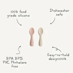 Mushie - colheres de silicone para crianças pequenas, pacote com 2, areia natural/mudável Best