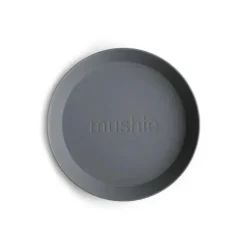 Mushie - Conjunto de 2 pratos redondos de louça (fumaça) Discount