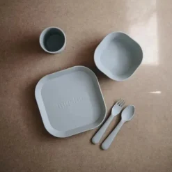 Mushie - Conjunto de Pratos de Louça Quadrados, Nuvem Discount