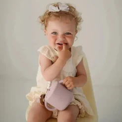 Mushie - Copo de Silicone Baby Snack, Lilás Suave New