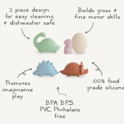 Mushie - Dino Mold Free Bath Play Set, 4 Pack Fashion