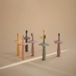 Mushie - Finger Toothbrush, Powder Blue/Daffodil Outlet