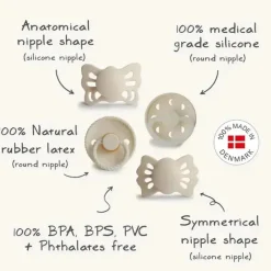 Mushie - Frigg Baby's First Pacifier Set, Creme Discount