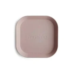 Mushie - Louça Quadrada Pratos de Bebê - Conjunto de 2 - Blush Outlet