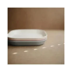 Mushie - Louça Quadrada Pratos de Bebê - Conjunto de 2 - Blush Outlet