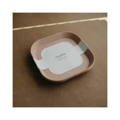 Mushie - Louça Quadrada Pratos de Bebê - Conjunto de 2 - Blush Outlet