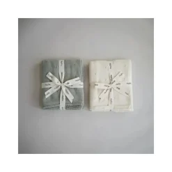 Mushie - Manta de bebê tricotada Pointelle - Sage Melange Sale