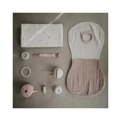 Mushie - Burp Pano Algodão Orgânico Pacote com 2 - Blush/Fog Clearance
