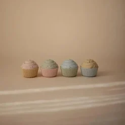 Mushie - Pacote de 4 brinquedos para cupcake de mistura e combinação de silicone, sem molde Hot