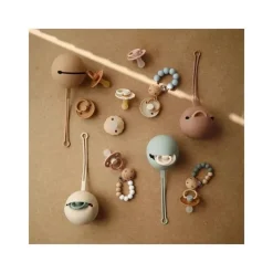 Mushie - Porta Chupeta de Silicone - Natural Hot