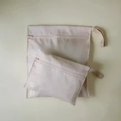Mushie - Sacos úmidos resistentes à água, saco de armazenamento reutilizável grande e pequeno, conjunto de 2 blush Outlet