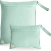 Mushie - Sacos úmidos resistentes à água, saco de armazenamento reutilizável grande e pequeno, conjunto de 2 verde romano Outlet