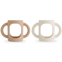 Mushie - Silicone Bottles Handles, Natural/Shifting Sand Fashion