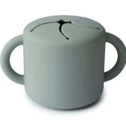 Mushie - Silicone Snack Cup, Cambridge Blue Hot