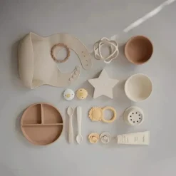 Mushie - Tigela de Sucção para Bebê de Silicone, Marfim Best