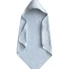 Mushie - Toalha com capuz de algodão orgânico para bebês, azul bebê Fashion