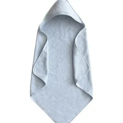Mushie - Toalha com capuz de algodão orgânico para bebês, azul bebê Fashion