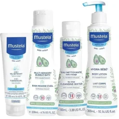 Mustela - Conjunto de presentes essenciais para a hora do banho do bebê 4Pk Hot