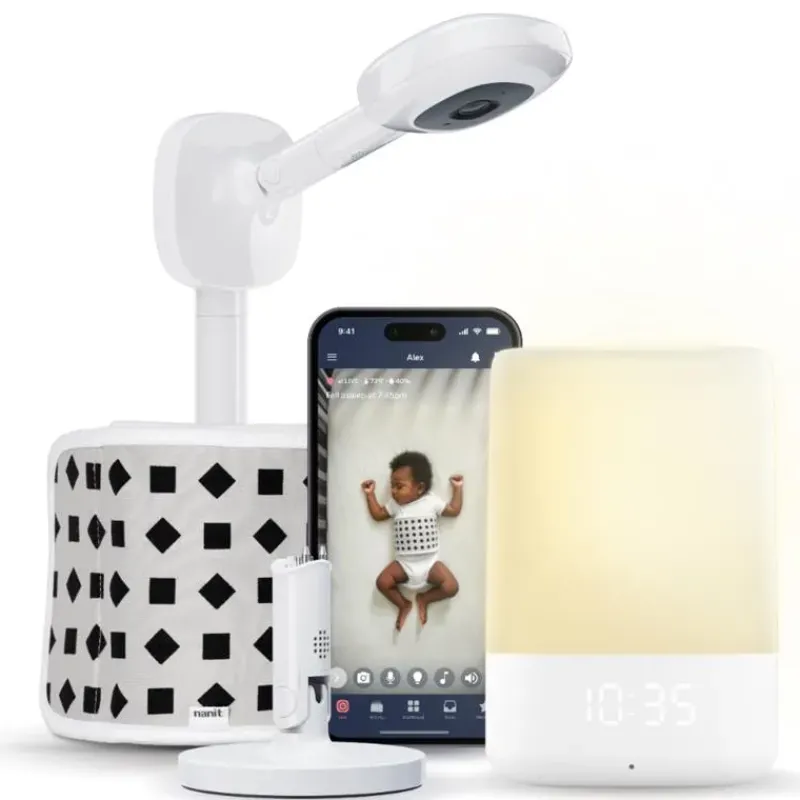 nanit__conjunto_de_sono_s_SKU2HcL84Zo_0.webp Nanit - Conjunto de sono superior, câmera profissional com suporte de parede, suporte de viagem e luz noturna para bebês Outlet