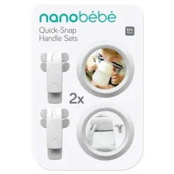 NanoBebe - Conjuntos de alças de encaixe rápido para mamadeira de silicone flexível, 2 pacotes brancos New