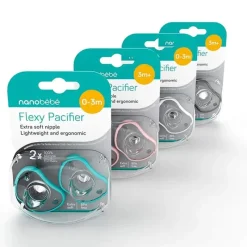 NanoBebe - Flexy Pacifier 2Pk, White (0-3 months) Sale