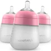 NanoBebe - mamadeira de silicone 3 unidades rosa, 9 onças Discount