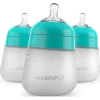 NanoBebe - mamadeira de silicone 3 unidades 9 onças, azul-petróleo Clearance