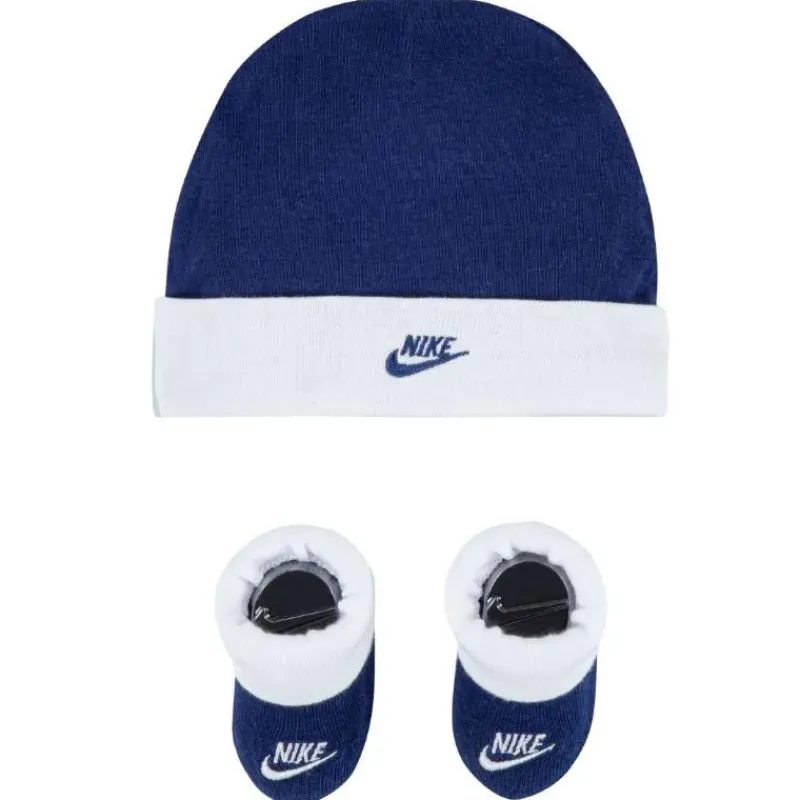 nike_baby__simple_swoosh__SKUrLX3SKiL_0.webp Haddad Nike Baby - Simple Swoosh Hat & Bootie Hosiery Navy/White Outlet