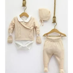 Nipperland - Leve-me para casa Conjunto de bebê de malha rosa New
