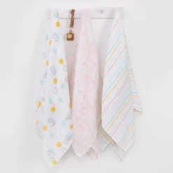 NoJo - Pooh 3 Pk Printed Muslin Swaddles Clearance