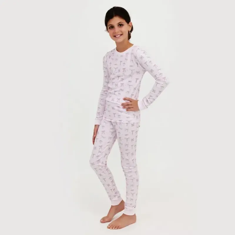 noomie__baby_girl_bows_lo_SKUWICBetHd_0.webp Noomie - Baby Girl Bows Long Sleeve Pajama Set Outlet
