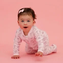 Noomie - Baby Girl Bows Zipper Footie With Ruffles Clearance