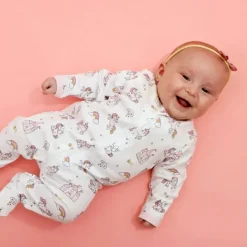 Noomie - Baby Unicorn World Zipper Footie Hot