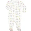 Noomie - Baby Zipper Footie Rainbow Hearts New