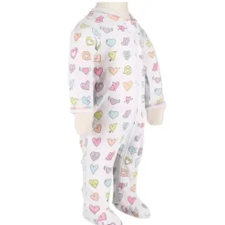 Noomie - Baby Zipper Footie Rainbow Hearts New