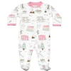 Noomie - Baby Zipper Footie Pink Camping Sale