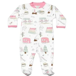 Noomie - Baby Zipper Footie Pink Camping Sale