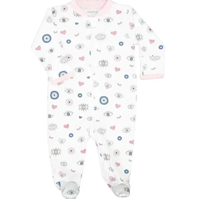 noomie__beb_menina_zper_f_SKUCVOcloC0_0.webp Noomie - Bebê Menina Zíper Footie Evil Eye Rosa Best